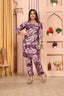Purple Floral Print Soft Cotton Co-ord Set
