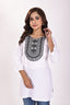 Women's White Soft Cotton Kurti with Intricate Embroidery