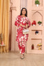 Maroon Floral Print Soft Cotton Co-ord Set