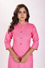 Women's Solid Pink Soft Cotton Short Kurti