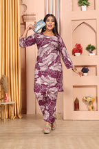 Purple Floral Print Soft Cotton Co-ord Set